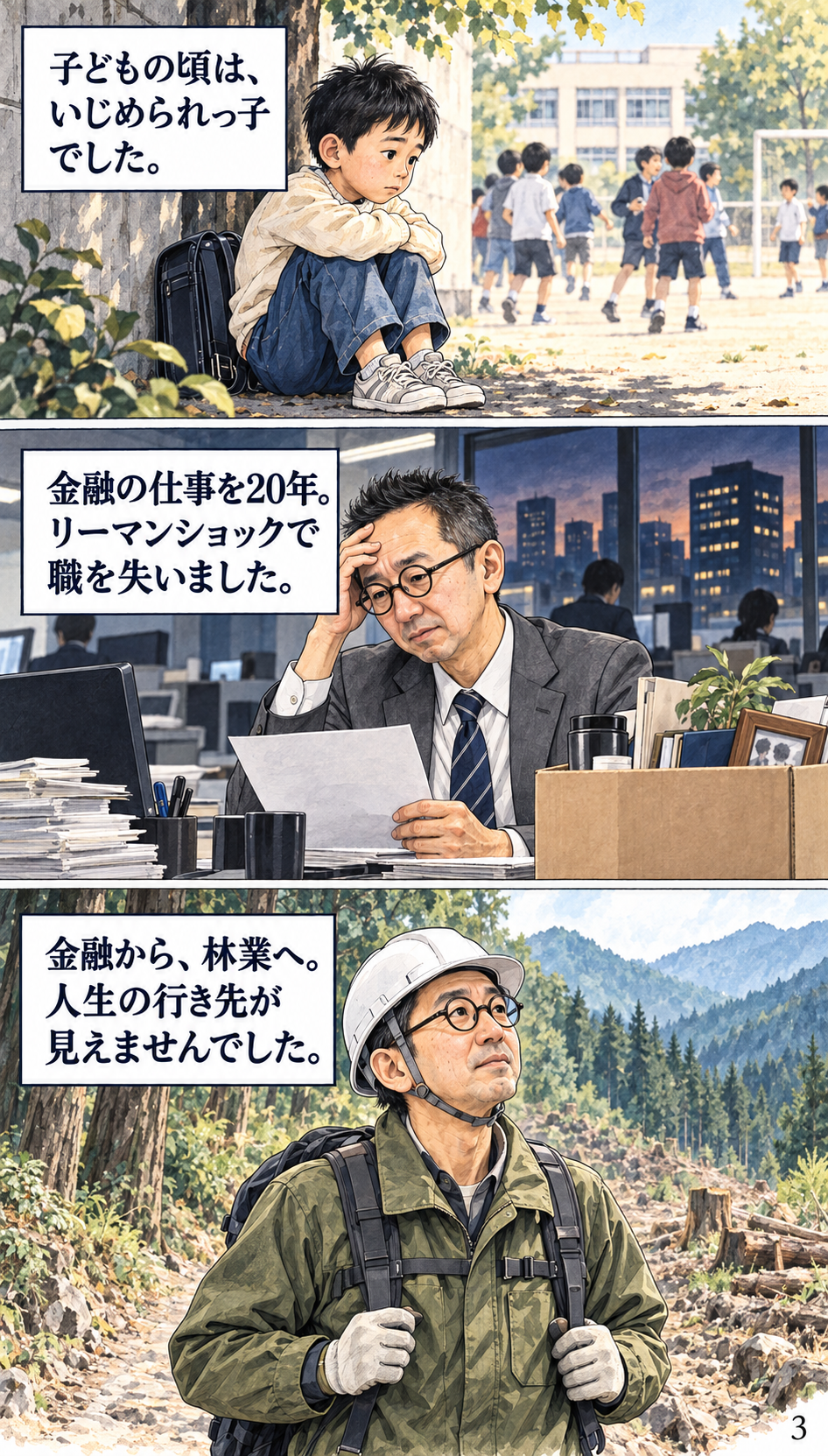 橋元屋幸守さん プロフィールストーリー漫画 3ページ目
